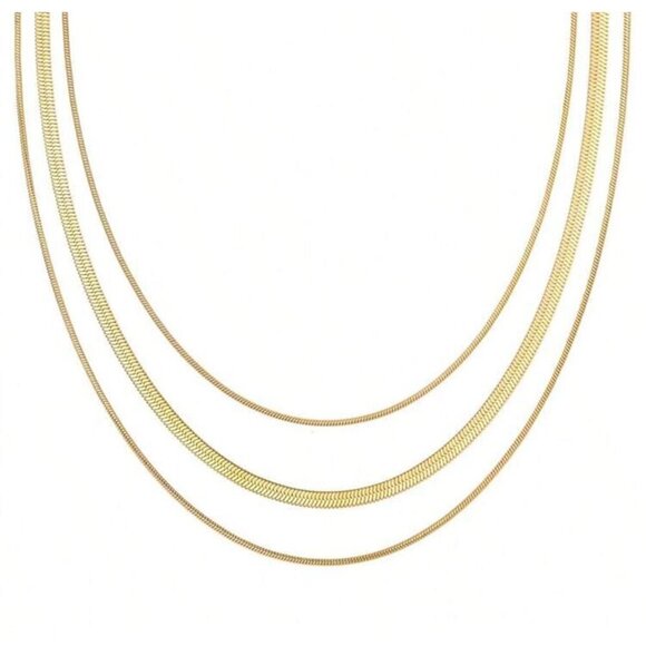 New Gold Color  Necklace Sets 3 Piece Set - Picture 4 of 5
